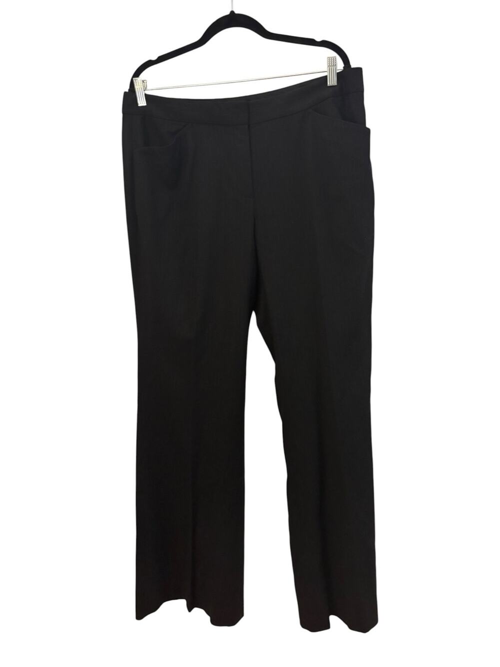 Ellie Tahari Flat Front Casual Pant Viscose Wool Pockets Slight Pin Stripe 14